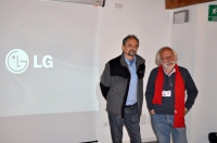 Raffaele Dovenna, del Dipartimento di Salute Mentale, con il regista argentino Miguel Rodriguez Arias